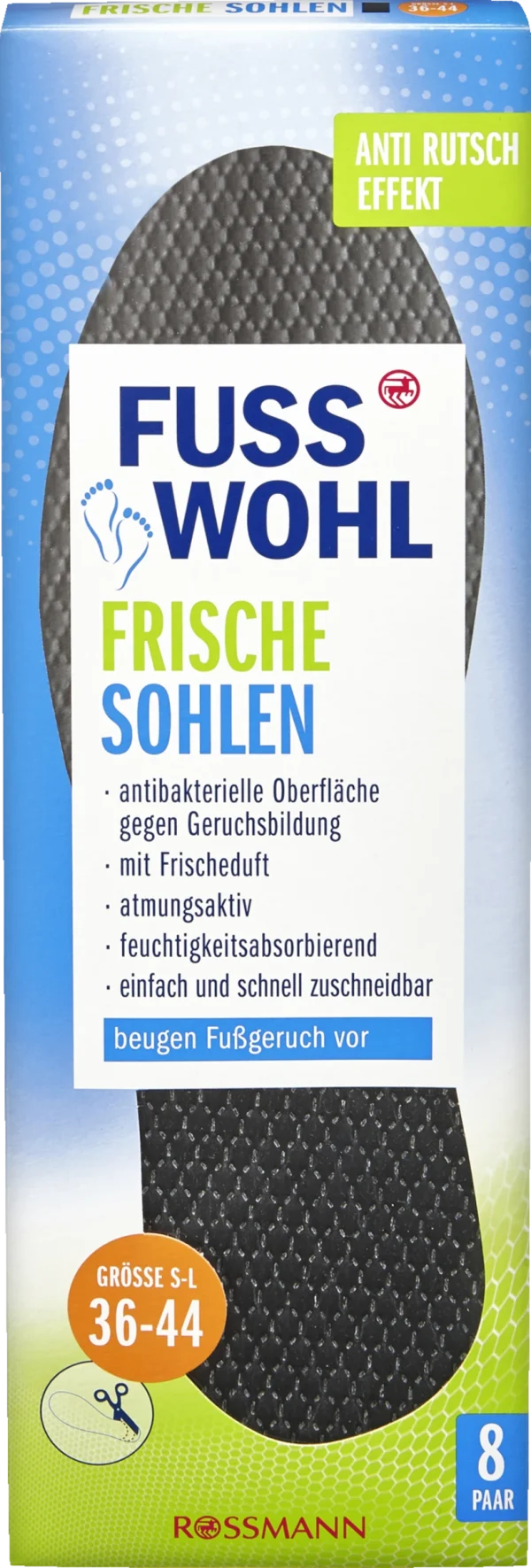 FUSSWOHL Frische Sohlen Schwarz 36-44 1