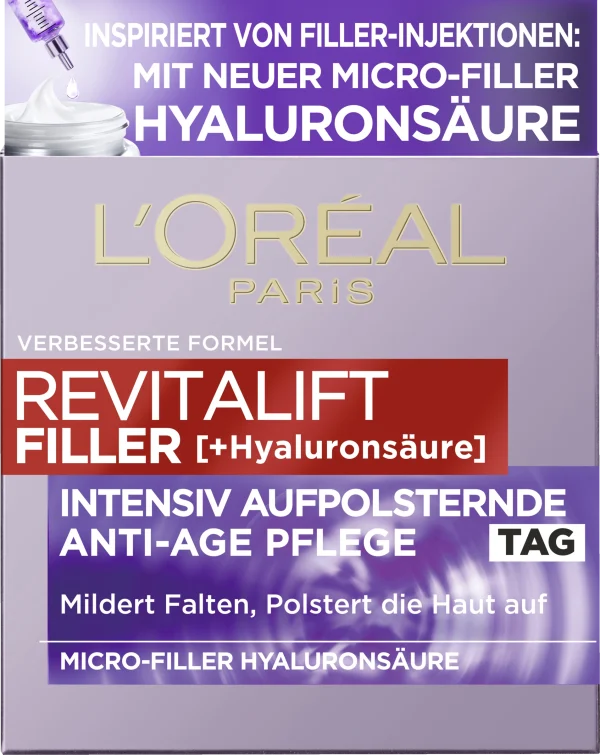 L’Oréal Paris Revitalift Filler [+Hyaluronsäure] Intensiv Aufpolsternde Anti-Age Tagespflege 1