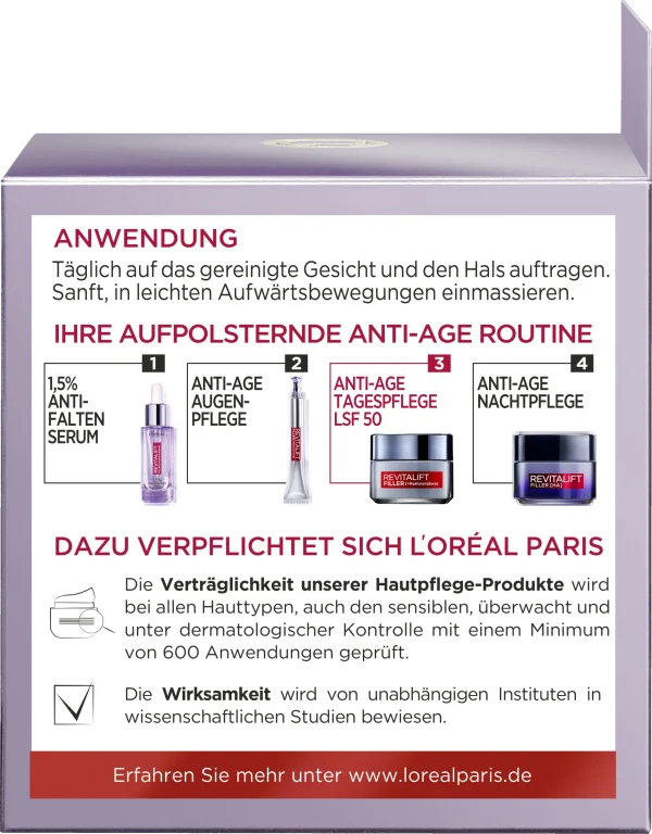 L’Oréal Paris Revitalift Filler [+Hyaluronsäure] Intensiv Aufpolsternde Anti-Age Tagespflege 3