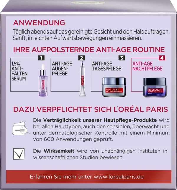 L’Oréal Paris Revitalift Filler Intensiv Aufpolsternde Anti-Age Pflege Nacht 4