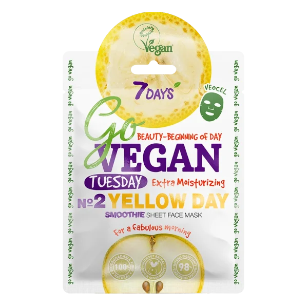 7DAYS Go VEGAN TUESDAY YELLOW DAY Tuchmaske 1