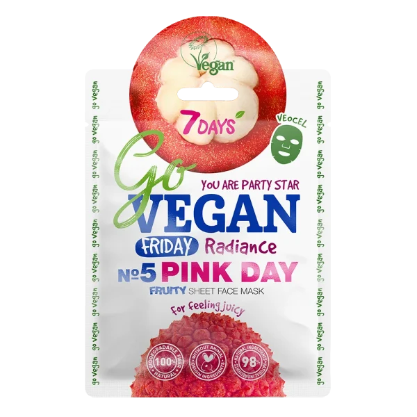 7DAYS Go VEGAN FRIDAY PINK DAY Tuchmaske 1